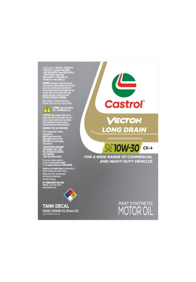 Vecton Long Drain 10W-30 CK-4 Tank Decal