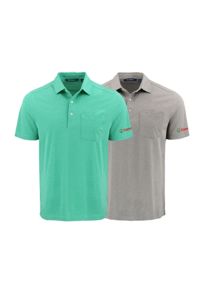 Recycled Heathered Men&rsquo;s Pocket Polo