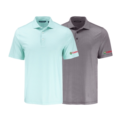 Pike Recycled Lattice Print Mens Golf Polo