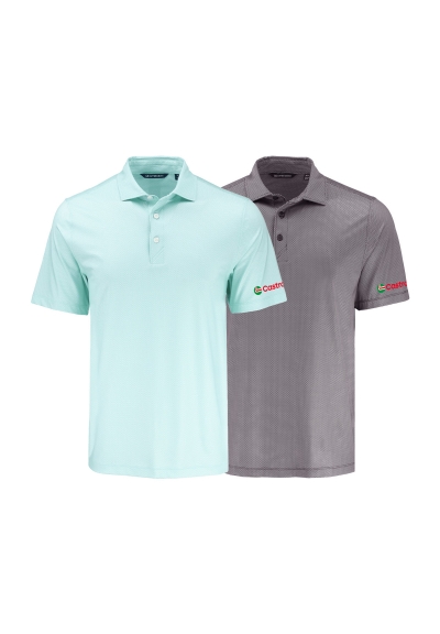 Pike Recycled Lattice Print Mens Golf Polo